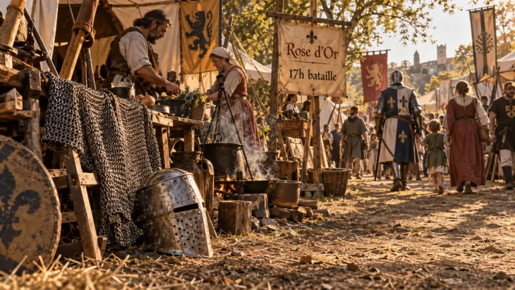 Festival medieval avignon : camp médiéval IXe-XVe avec artisans et bataille, Avignon