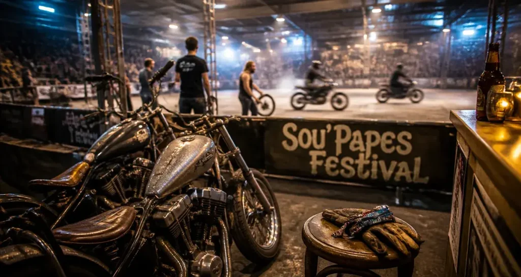 Festival moto avignon 2025 : motos custom Sou’Papes en exposition