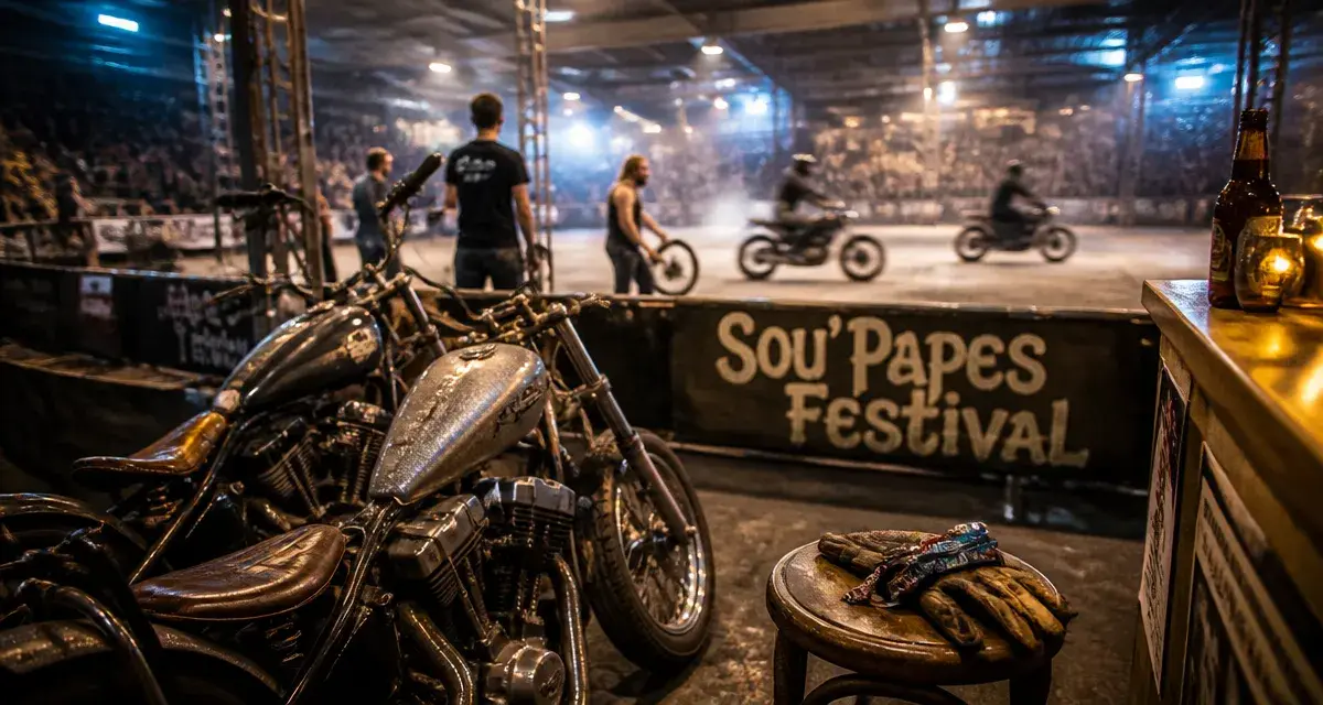 Festival moto avignon 2025 : motos custom Sou’Papes en exposition