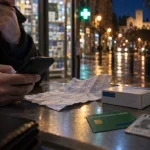 Pharmacie de garde avignon : patient vérifie l’accès avant de partir