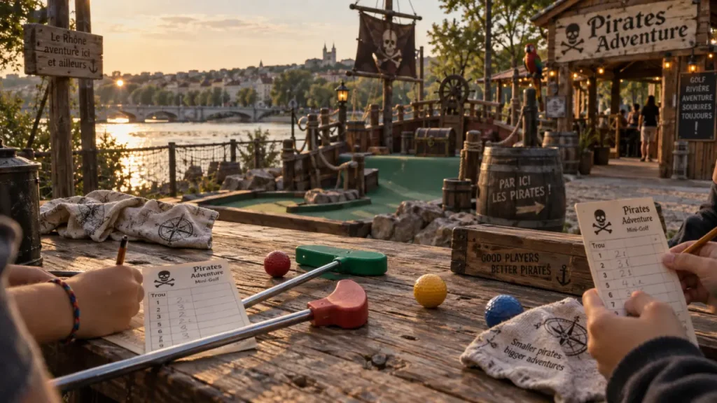 Restaurant pirate Avignon : mini-golf pirate au bord du Rhône