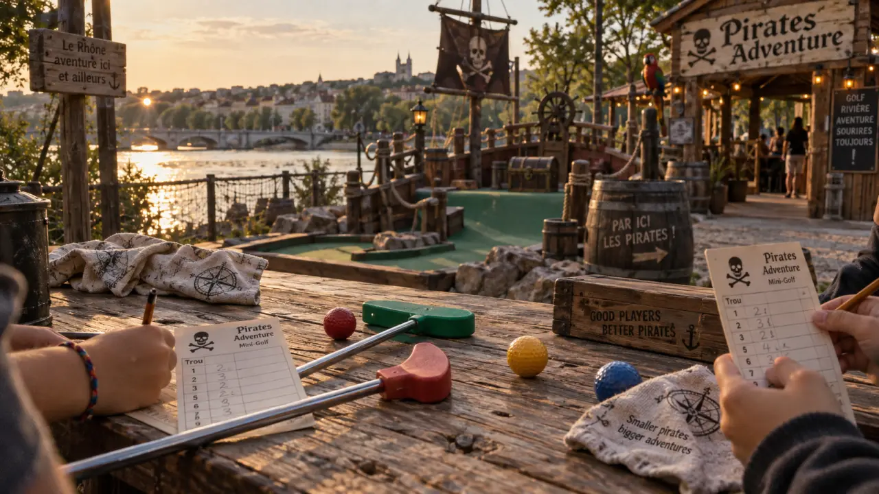 Restaurant pirate Avignon : mini-golf pirate au bord du Rhône
